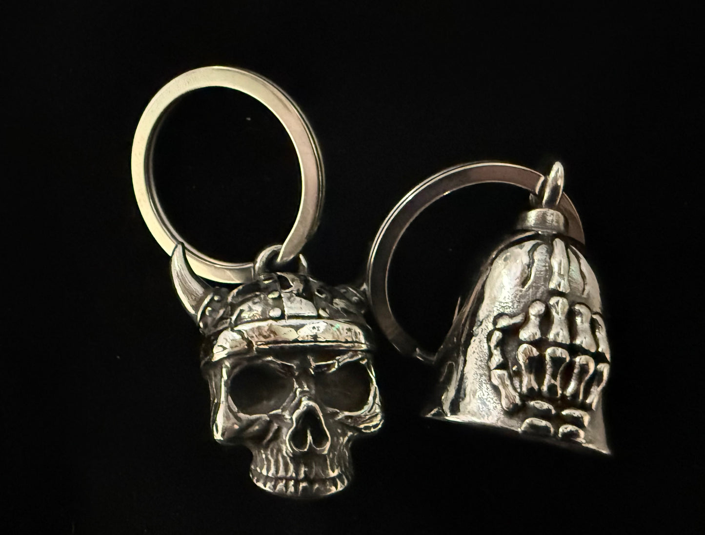 Viking Skull Guardian Bell - SILVER - Walters Motorcycle Wear Australia