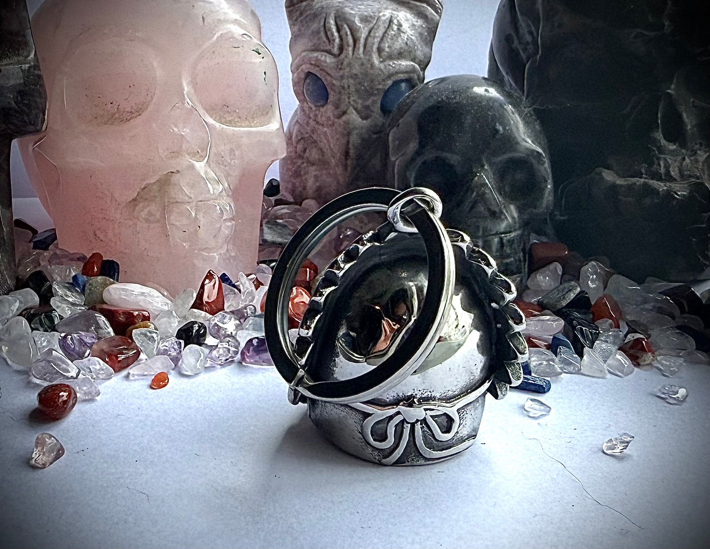 Indian Skull Guardian Bell - BLUE - Walters Motorcycle Wear Australia