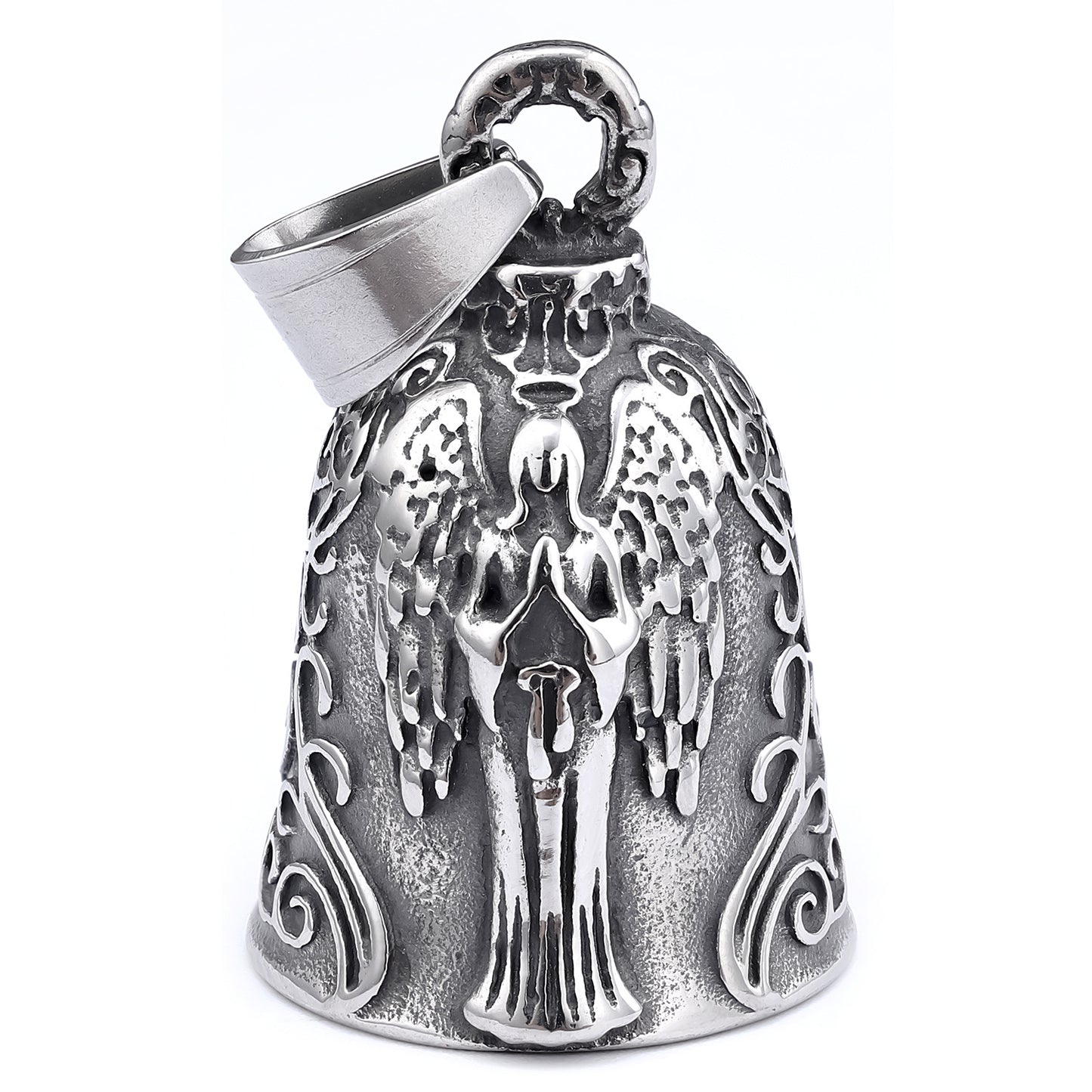 Angel Preying - Decorative - Silver Guardian Bell - Walters Motorcycle Wear Australia