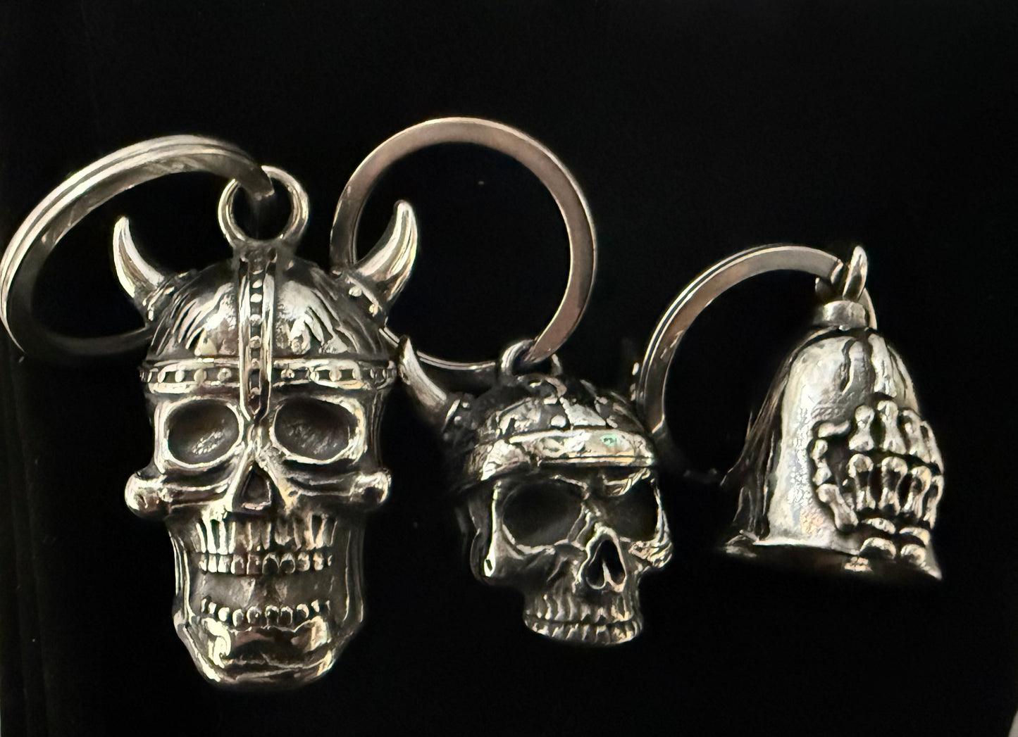 Viking Skull Guardian Bell - SILVER - Walters Motorcycle Wear Australia
