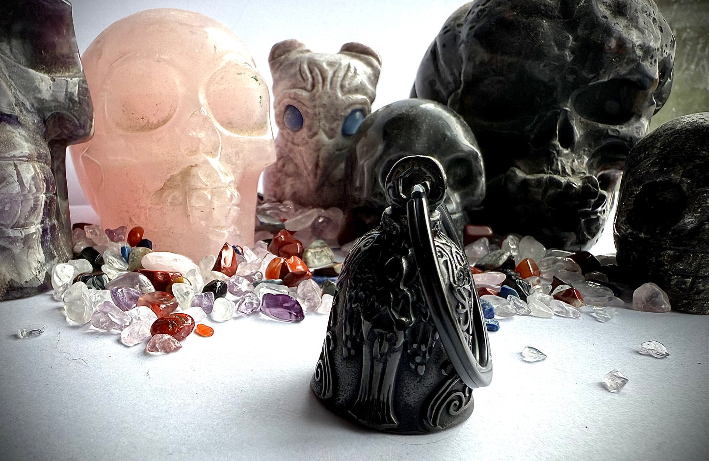 Angel Preying - Decorative -BLACK Guardian Bell - Walters Motorcycle Wear Australia