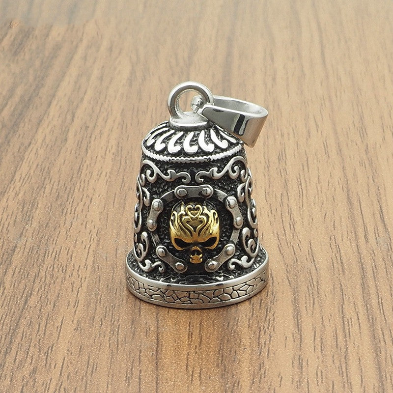 Skull & Chain - Decorative -GOLD Guardian Bell - Walters Motorcycle Wear Australia