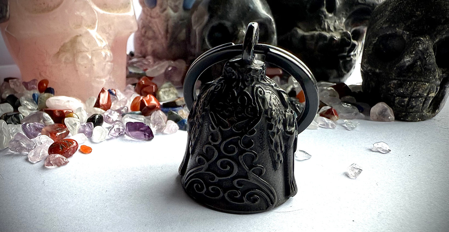 Angel Preying - Decorative -BLACK Guardian Bell - Walters Motorcycle Wear Australia