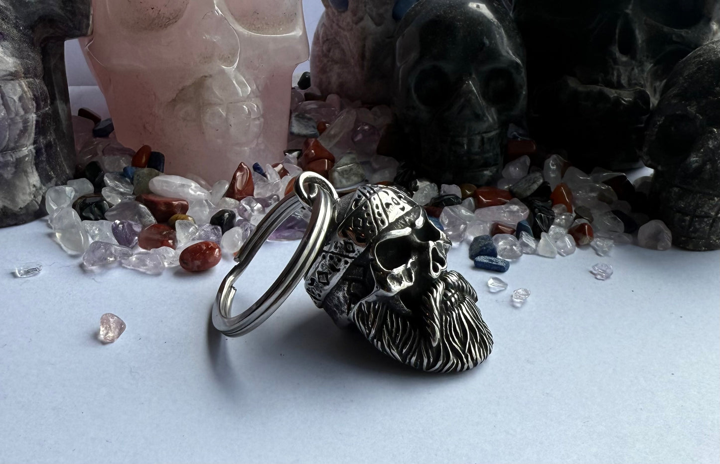 Viking Skull with Beard Guardian Bell - Vintage - Walters Motorcycle Wear Australia