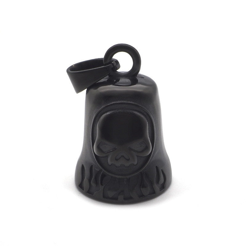 BLACK Skull in a Circle with Flames Guardian Bell - Walters Motorcycle Wear Australia