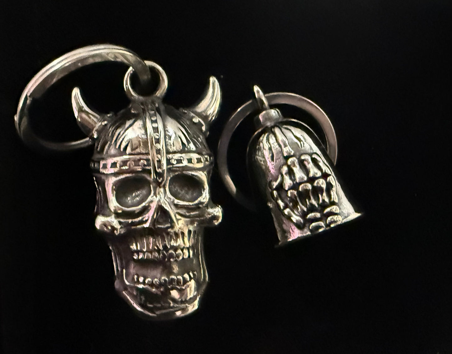 Viking Skull XL Guardian Bell - SILVER - Walters Motorcycle Wear Australia