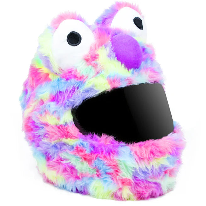 Monster - Rainbow Short Fur - Motorcycle Helmet Cover - - Motoloot - Australia