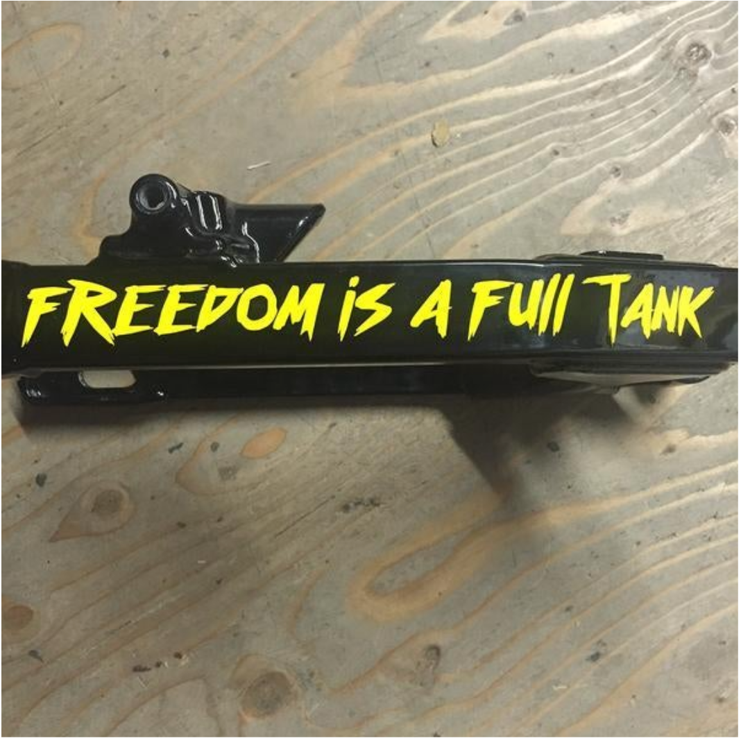 Lords x Freedom is a Full Tank Die Cut Swingarm Decal - Lors Of Gastown