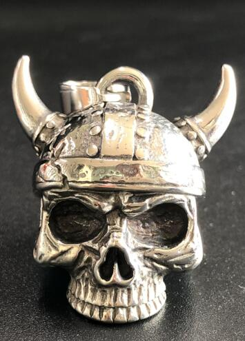 Viking Skull Guardian Bell - SILVER - Walters Motorcycle Wear Australia