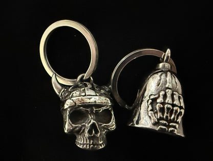 Viking Skull Guardian Bell - SILVER - Walters Motorcycle Wear Australia