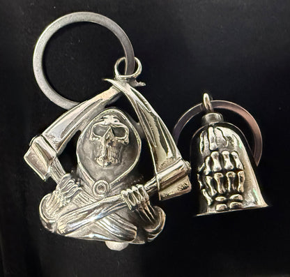 Grim Reaper Guardian Belll XL 3D  - SILVER -Walters Motorcycle Wear Australia