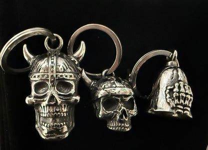 Viking Skull Guardian Bell - SILVER - Walters Motorcycle Wear Australia