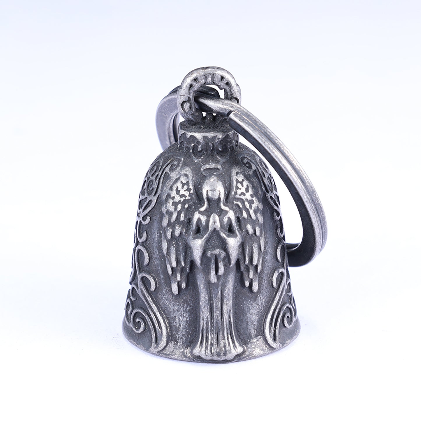 Angel Preying - Decorative - Vintage Guardian Bell - SILVER - Walters Motorcycle Wear Australia