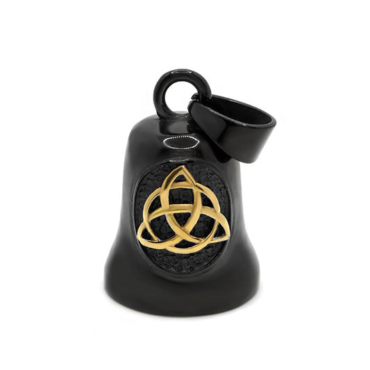 Trinity Knot Guardian Bell - BLACK/GOLD - Walters Motorcycle Wear Australia