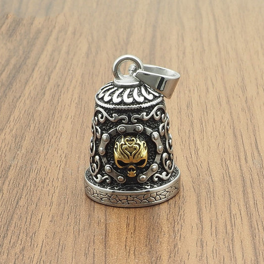 Skull & Chain - Decorative -GOLD Guardian Bell - Walters Motorcycle Wear Australia