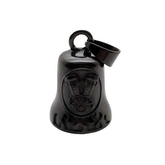 BLACK Engine in a Circle with Flames Guardian Bell - Walters Motorcycle Wear Australia