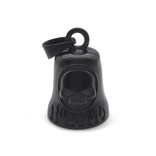 BLACK Skull in a Circle with Flames Guardian Bell - Walters Motorcycle Wear Australia