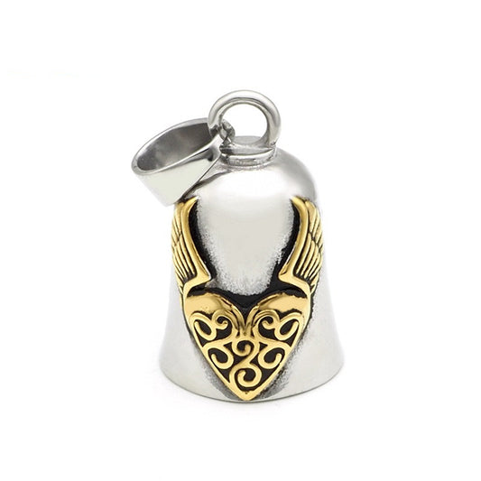 GOLD Heart & Wings Guardian Bell- Walters Motorcycle Wear Australia