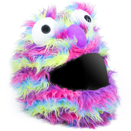 Monster - Rainbow Long Fur - Motorcycle Helmet Cover - - Motoloot - Australia