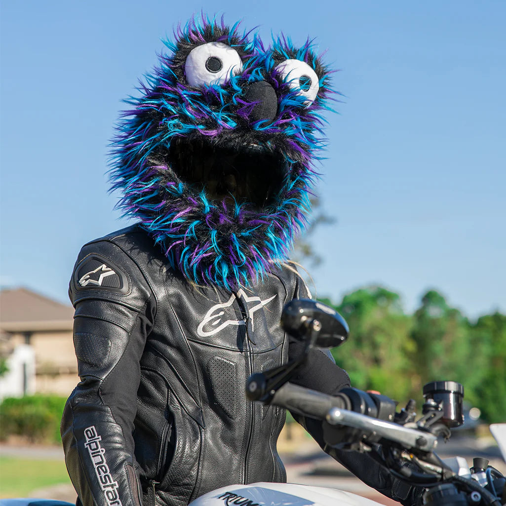 Monster - Blue, Purple and Black - Motorcycle Helmet Cover - - Motoloot - Australia