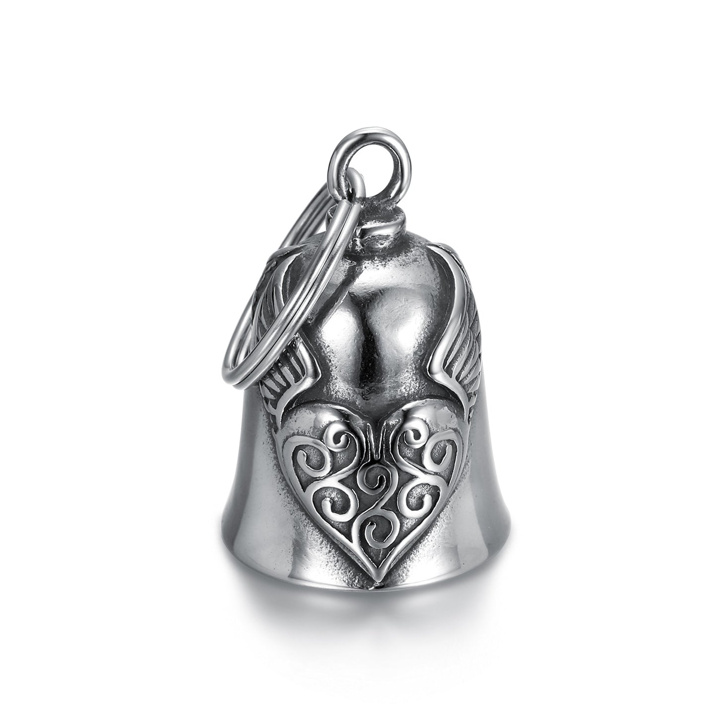 SILVER Heart & Wings Guardian Bell- Walters Motorcycle Wear Australia