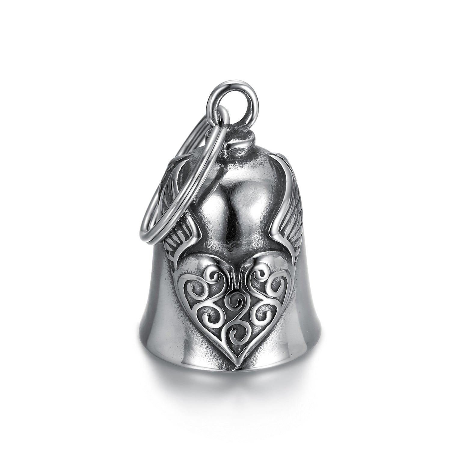 SILVER Heart & Wings Guardian Bell- Walters Motorcycle Wear Australia