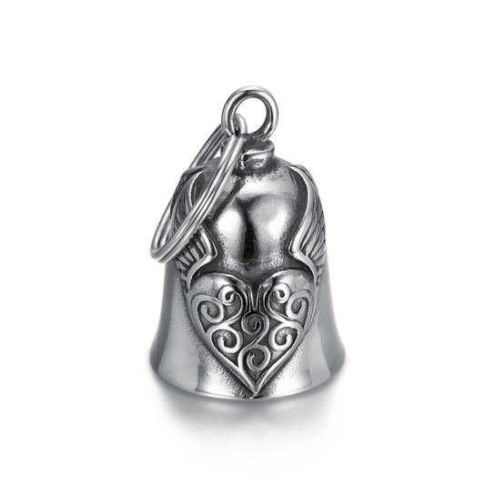 SILVER Heart & Wings Guardian Bell- Walters Motorcycle Wear Australia