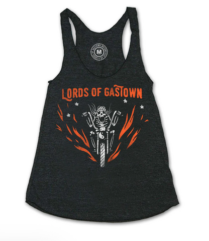 Womens Chopper Ghost Racerback Tank - CHARCOAL -Lords Of Gastown Australia