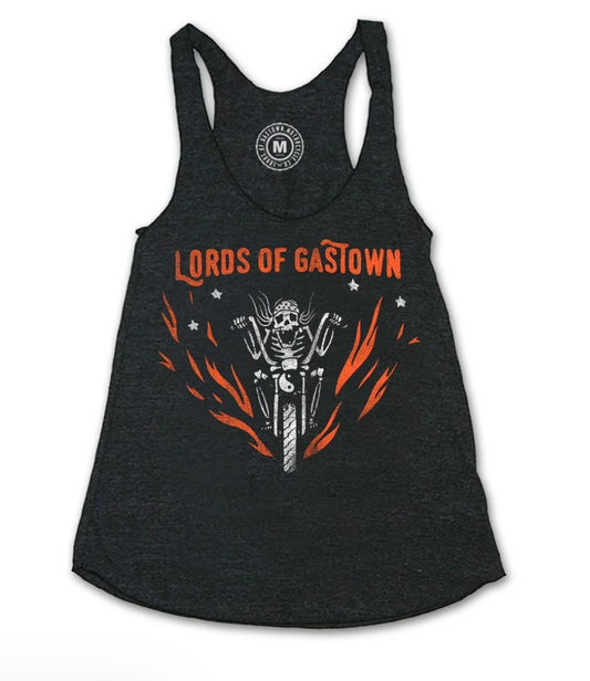 Womens Chopper Ghost Racerback Tank - CHARCOAL -Lords Of Gastown Australia