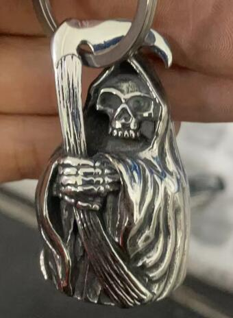 Grim Reaper 3D Guardian Bell  XL - SILVER- Walters Motorcycle Wear Australia
